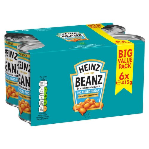 Heinz Beanz No Added Sugar 6 Pack (415 g)