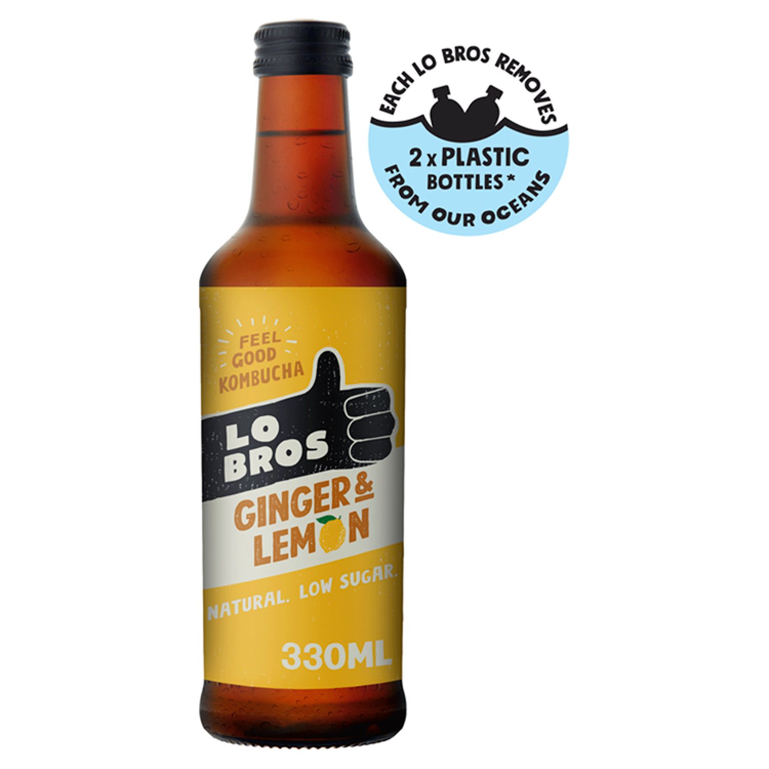 Lo Bros Organic Kombucha - Ginger & Lemon (330 ml)