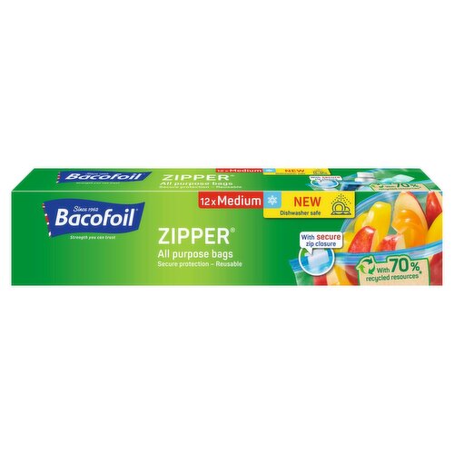 Bacofoil Medium Zipper Food Bags 12 Pack (12 Piece)