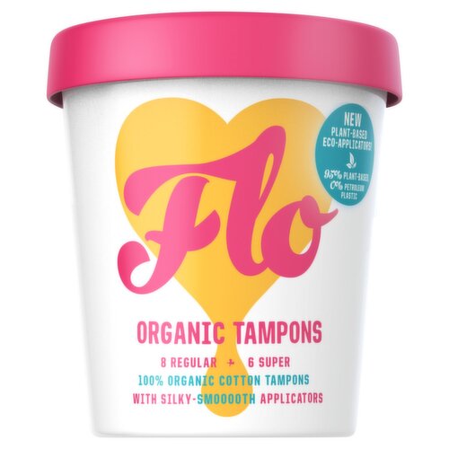 Flo Organic Cotton Tampons 14 Pack (14 Piece)