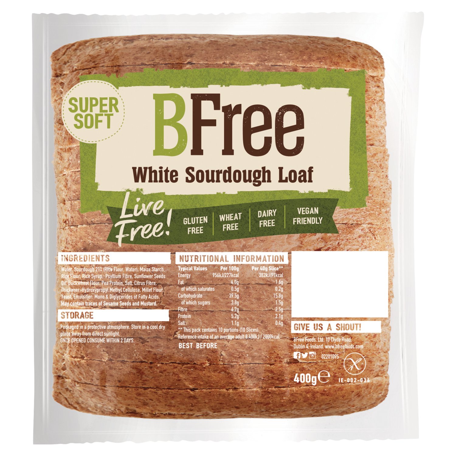 BFree Gluten Free White Sourdough Loaf (400 g)