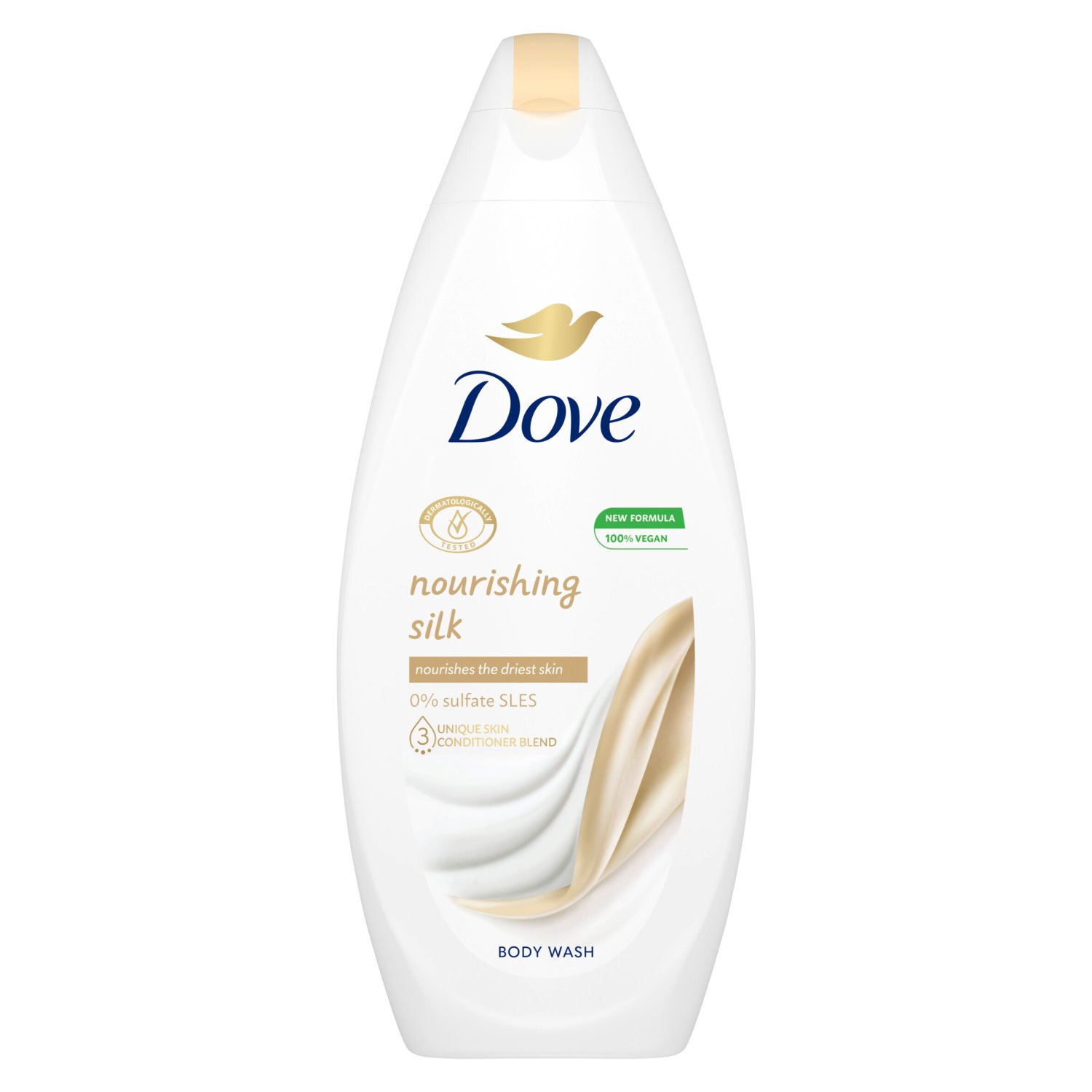 Enjoy softer, smoother skin after just one shower with the new Dove Nourishing Silk Body Wash, blending all the nourishing care you love from Dove in a lightweight, 92% biodegradable* formula. This ultra-moisturising and microbiome-gentle body cleanser is soap and sulphate SLES free and formulated with Triple Moisture Serum to provide instant softness and lasting nourishment for even the driest skin. Made with a blend of naturally derived gentle cleansers and plant-based moisturisers, Dove Nourishing Silk Body Wash ensures your microbiome (your skin’s living protective layer) is given the nutrients it needs to protect itself and minimise skin dryness. This silky and light body wash helps to soothe your senses as you shower while leaving your skin silky soft and delicately fragranced with a luxurious floral scent. For best results, simply squeeze generously between your palms or onto a shower puff, work into a lather and massage all over your body, allowing the light lather to soothe your skin before rinsing thoroughly. Use this nourishing body wash as part of your daily shower routine for softer, smoother skin. Dove believes no young person should be held back from reaching their full potential. Since 2004, Dove has been building self-esteem and confidence in young people – and by 2030, they’ll have helped ¼ billion young people through their educational programmes and resources. *OECD test methods 301, 302, or 310 **within the stratum corneum