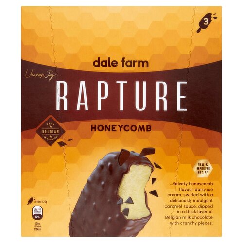 Dale Farm Rapture Honeycomb Ice Creams 3 Pack (330 ml)