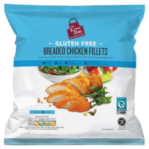 Rosie & Jim Gluten Free Breaded Chicken Fillets (400 g)