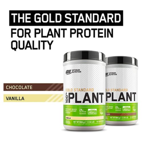 GOLD STANDARD 100% PLANT PROTEIN– Creamy Vanilla (1.63 lbs./20 Servings) by Optimum  Nutrition at the Vitamin Shoppe