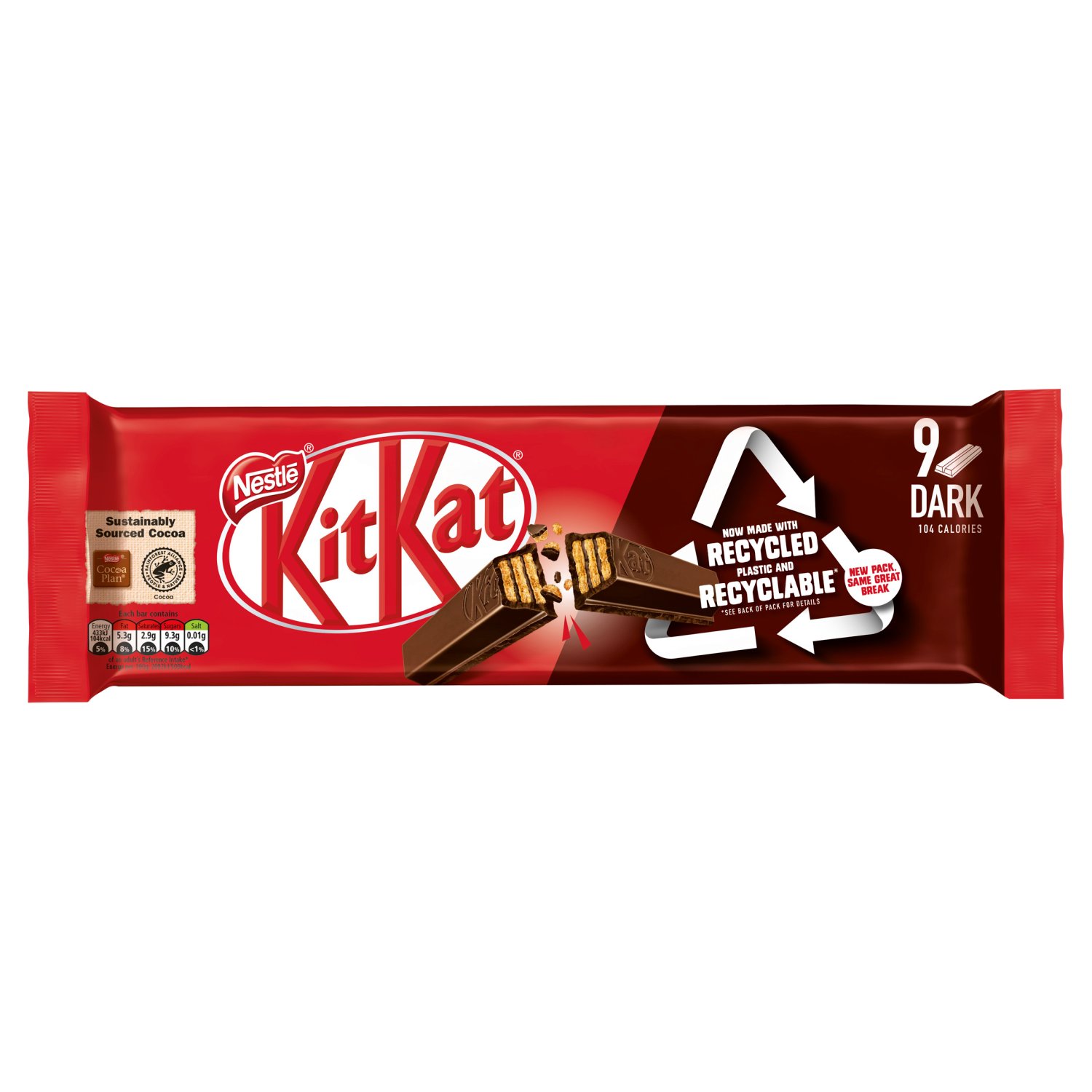 Nestle Kit Kat 2 Finger Dark Chocolate Biscuit Bar 9 Pack (186.3 g)
