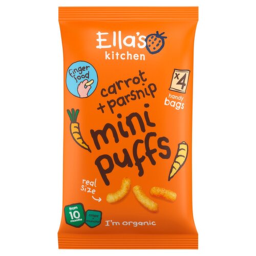 Ella's Kitchen Carrot & Parsnip Mini Puffs 10+ Months 4 Pack (32 g)