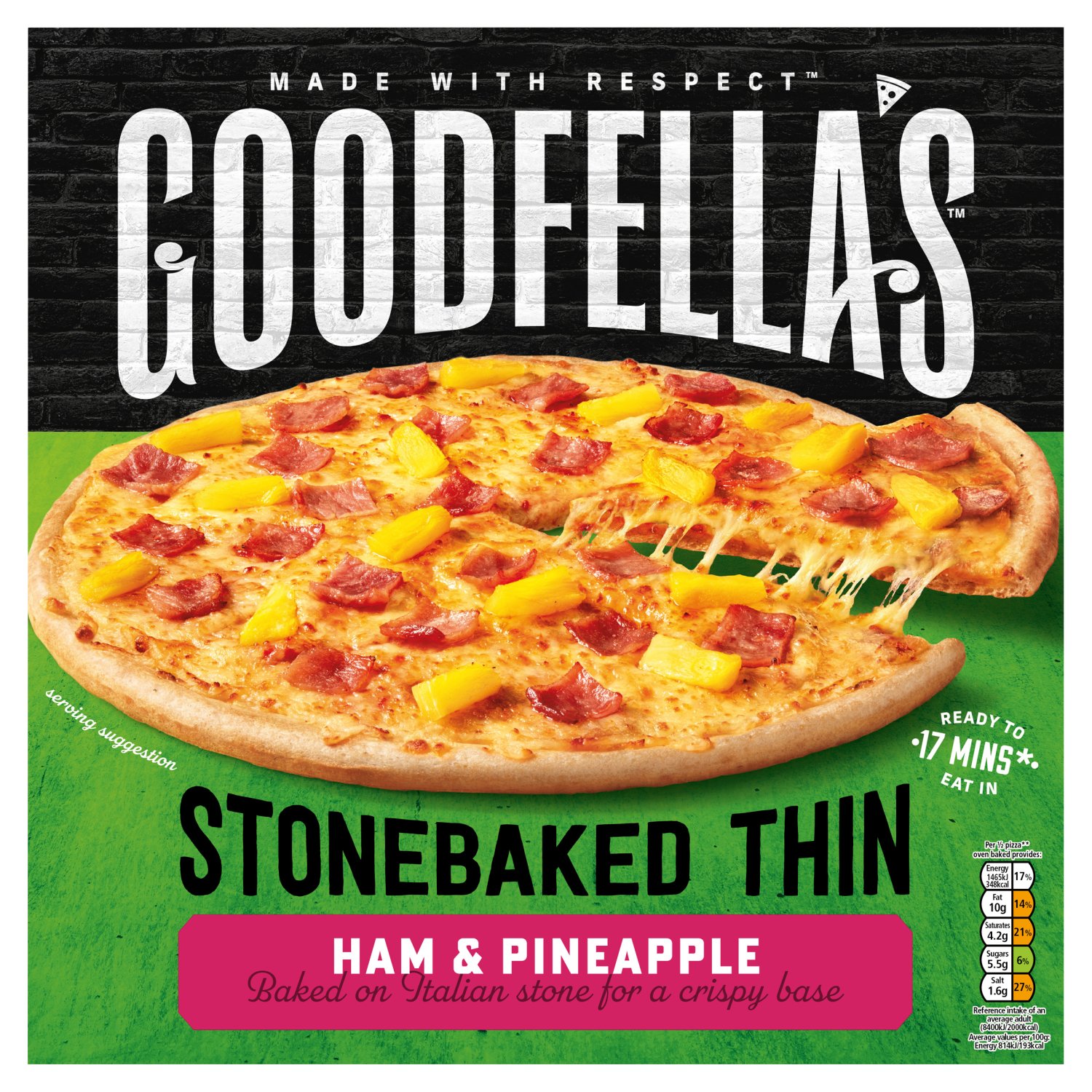 Goodfella's Stone Baked Thin Ham & Pineapple Pizza (365 g)