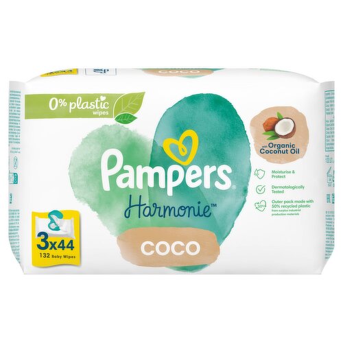 Pampers Harmonie Coco Baby Wipes PF  (132 Piece)