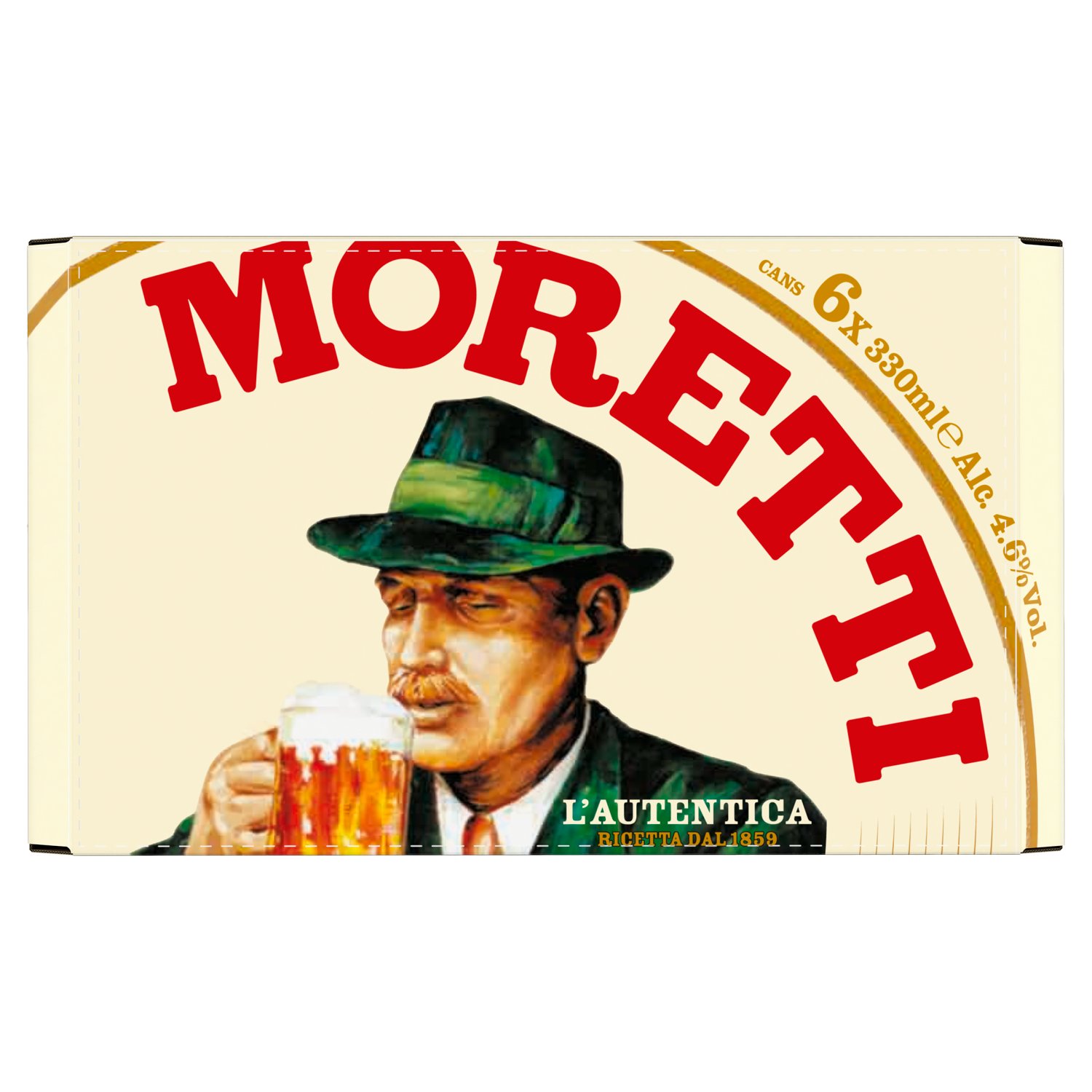 Birra Moretti Italian Lager Can 6 Pack (330 ml)