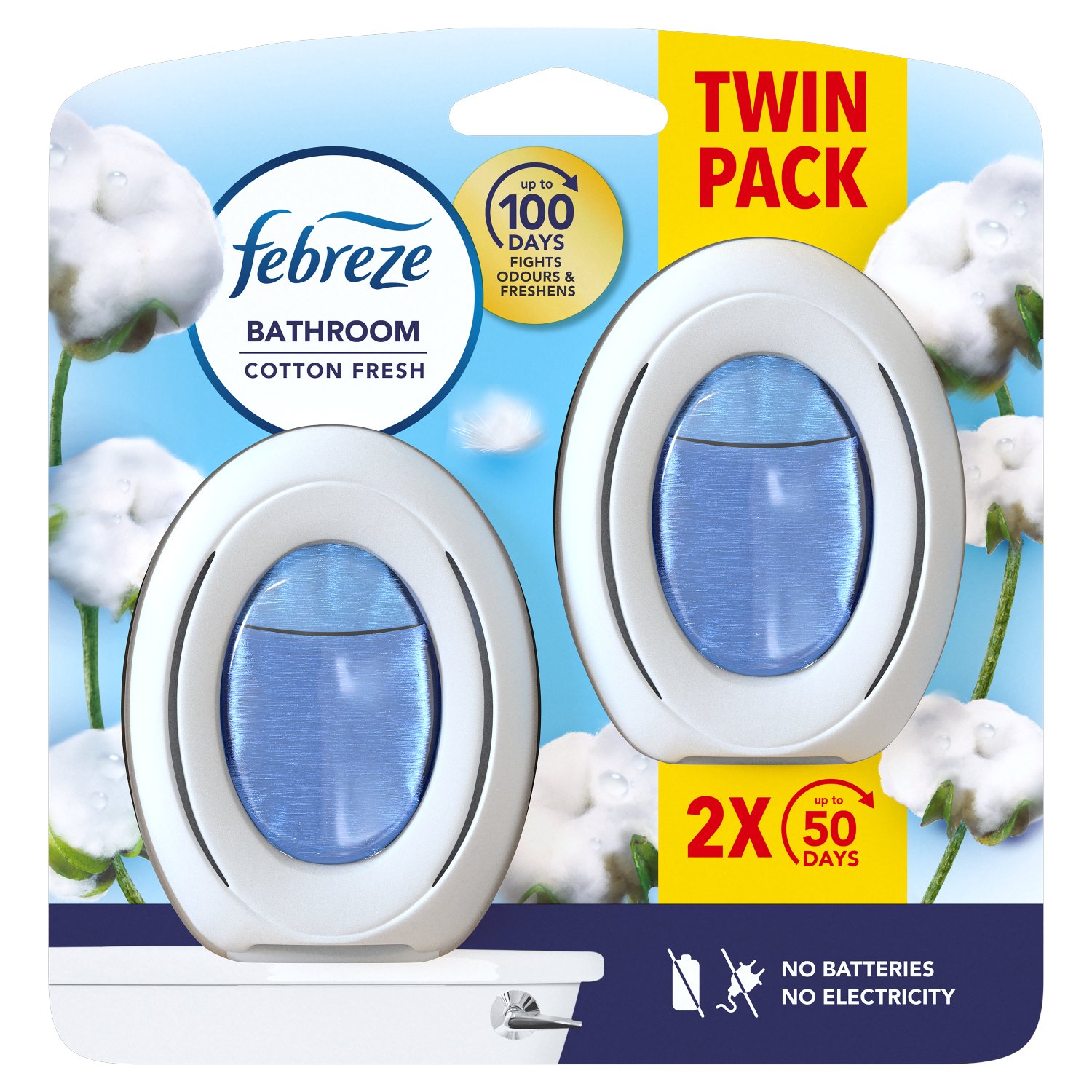 Febreze Cotton Bathroom Air Freshener Twin Pack (2 Piece)