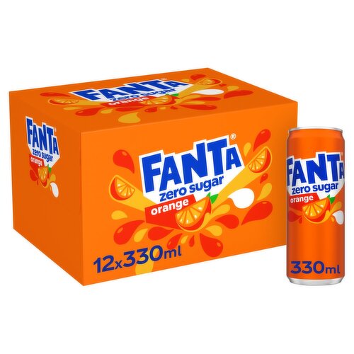 Fanta Zero Orange Can 12 Pack (330 ml)