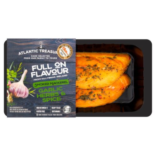 Atlantic Treasures Garlic, Herbs & Spices Smoked Mackerel (170 g)