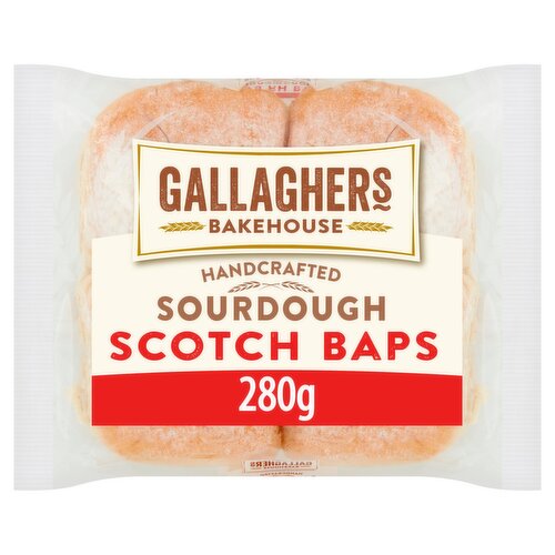 Gallaghers Bakehouse Scotch Bap 4 Pack (280 g)