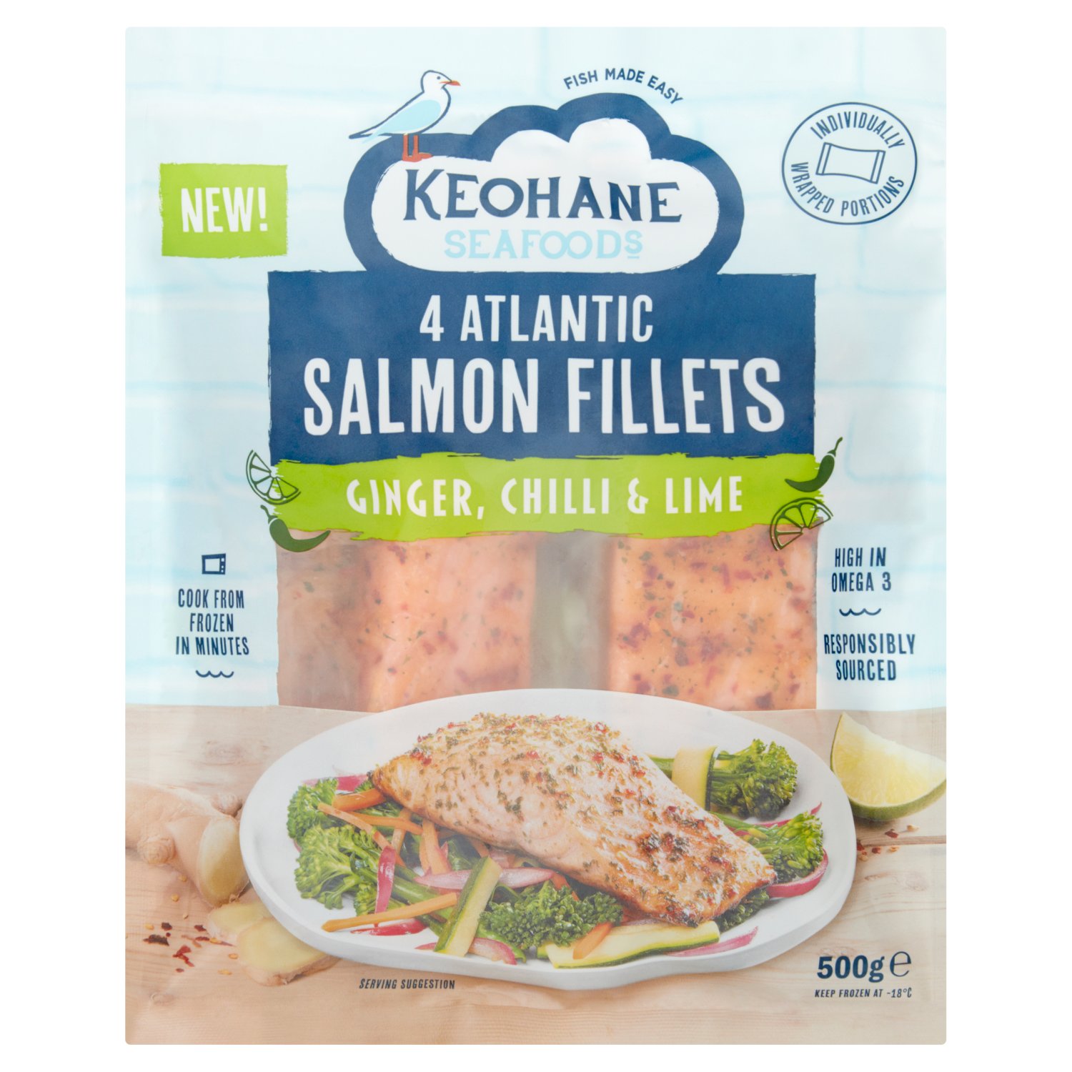 Keohane Seafoods Salmon Darnes With Ginger, Chilli And Lime Marinade (500 g)