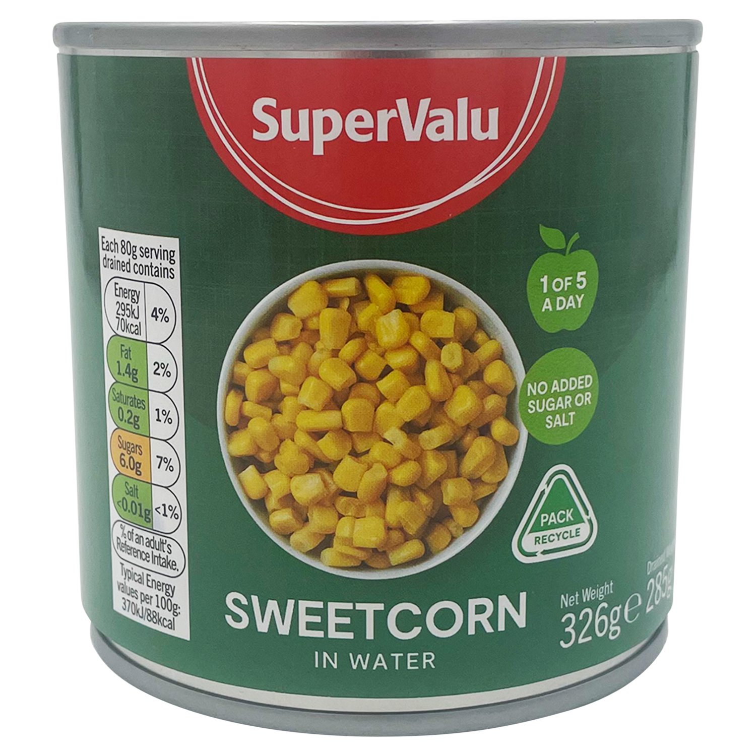 SuperValu Sweetcorn With Added Salt (326 g)