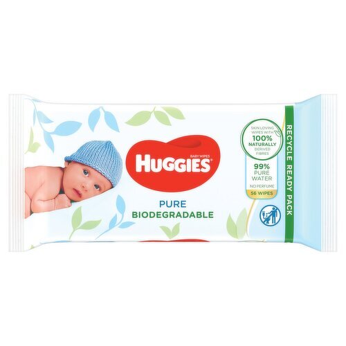 Huggies Baby Wipes Pure Biodegradable (56 Piece)