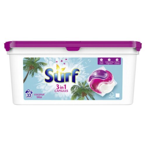 Surf 3 In 1 Coconut Bliss Capsules (33 Piece)
