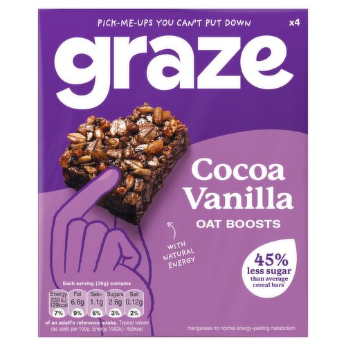 Graze Protein Oat Bites Cereal Bars - Cocoa Vanilla (30 g)