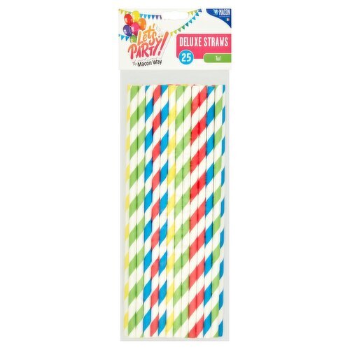 Let's Party Multi Coloured Paper Straws (25 Piece)