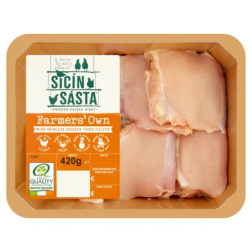 Sicín Sásta Farmers' Own Irish Chicken Thigh Fillets (420 g)