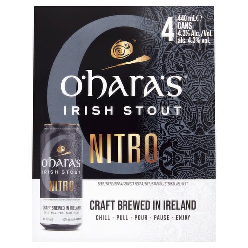O'Hara's Nitro Stout 4 Pack Cans (440 ml)