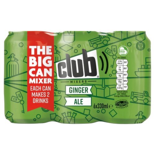 Club Ginger Ale 6 Pack Can (330 ml)