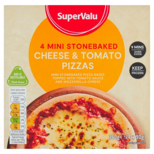 SuperValu 4 Mini Stonebaked Pizza (360 g)