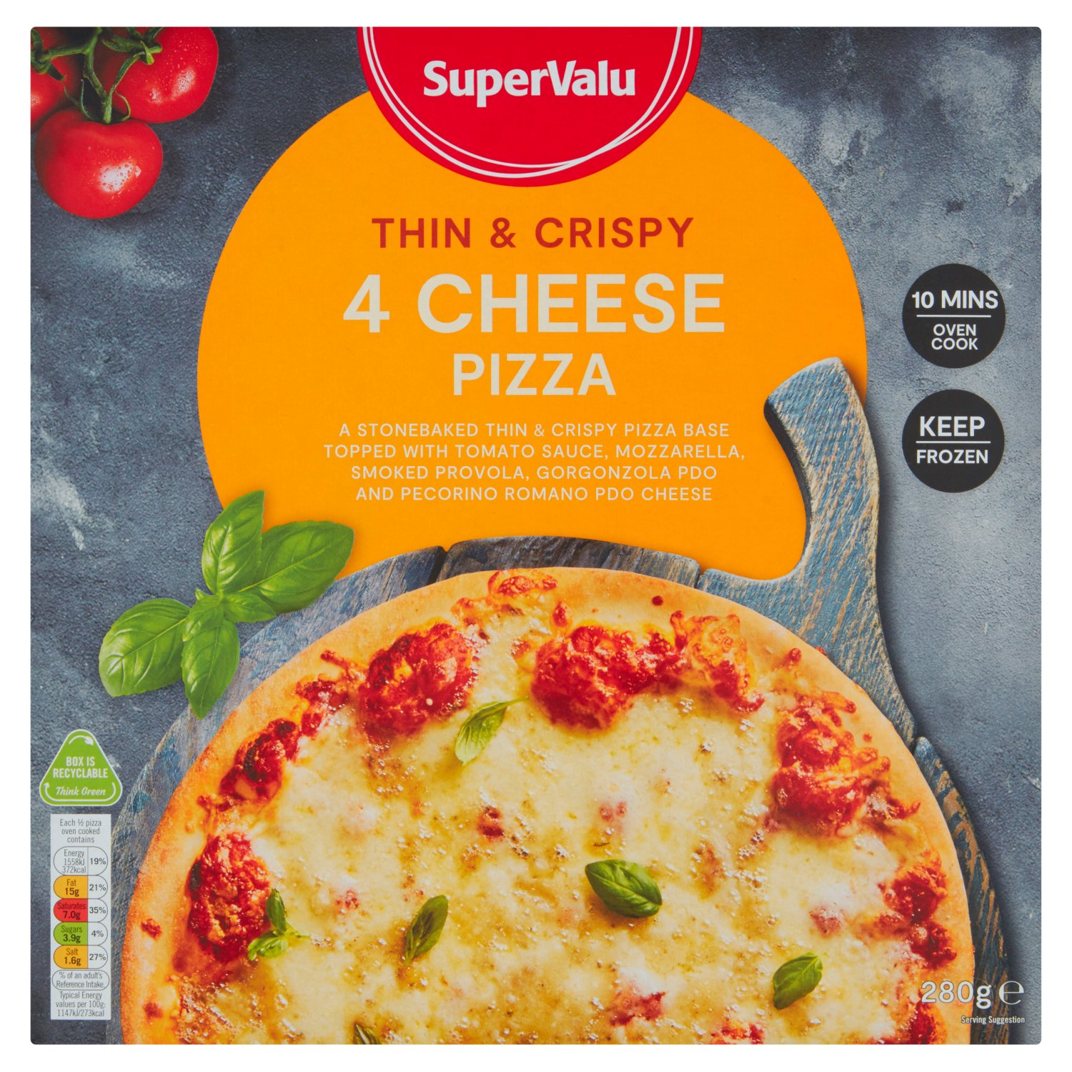 SuperValu Thin & Crispy 4 Cheese Pizza (280 g)