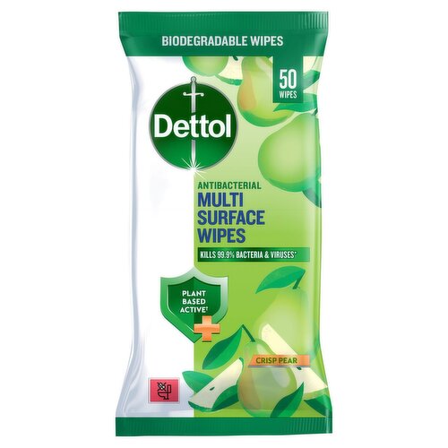 Dettol Tru Clean Bio Antibacterial Wipes Pear 50s (50 Piece)