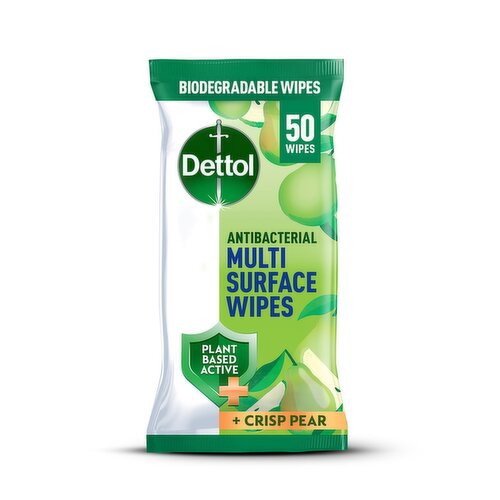 Dettol Tru Clean Bio Antibacterial Wipes Pear 50s (50 Piece)