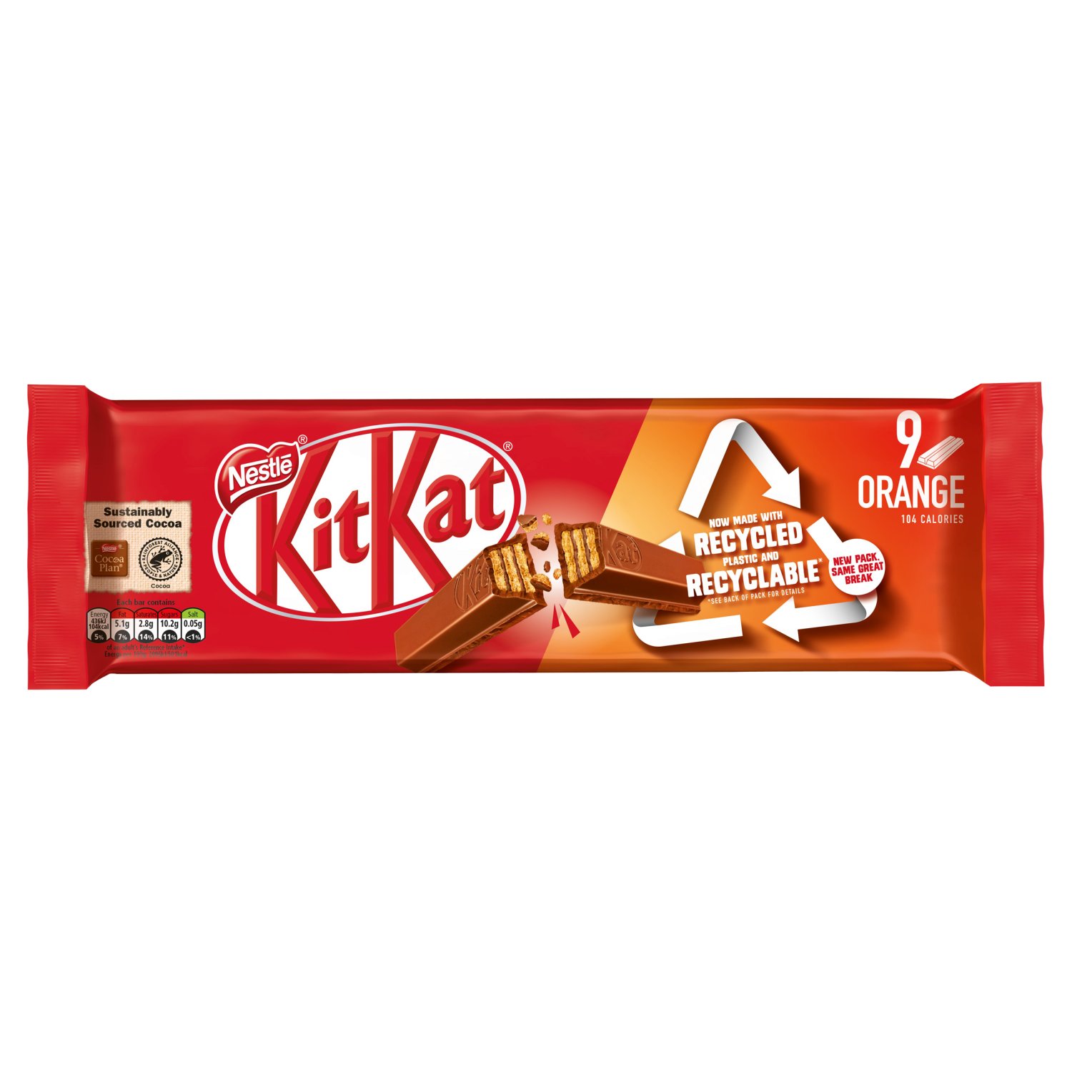 Kit Kat 2 Finger Orange Chocolate Biscuit Bar 9 Pack (186.3 g)