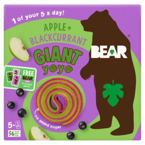 Bear Giant Yoyo Apple and Blackcurrant 5 Pack (100 g)