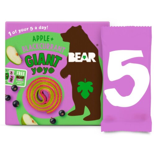 Bear Giant Yoyo Apple and Blackcurrant 5 Pack (100 g)