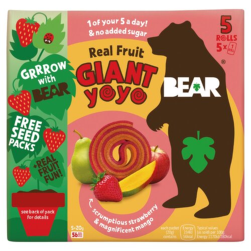 Bear Giant Yoyo Strawberry Mango 5 Pack (100 g)