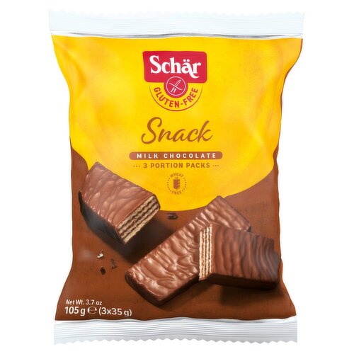 Detailed Product Information for Schar Gluten Free Chocolate Wafer Snack Bar  Multipack (105 g)