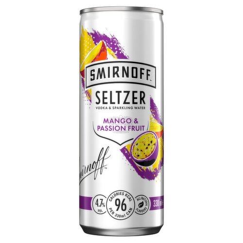 Smirnoff Seltzer Mango & Passionfruit Can 4 Pack (250 ml)