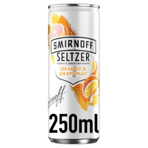 Smirnoff Seltzer Orange & Grapefruit Can 4 Pack (250 ml)