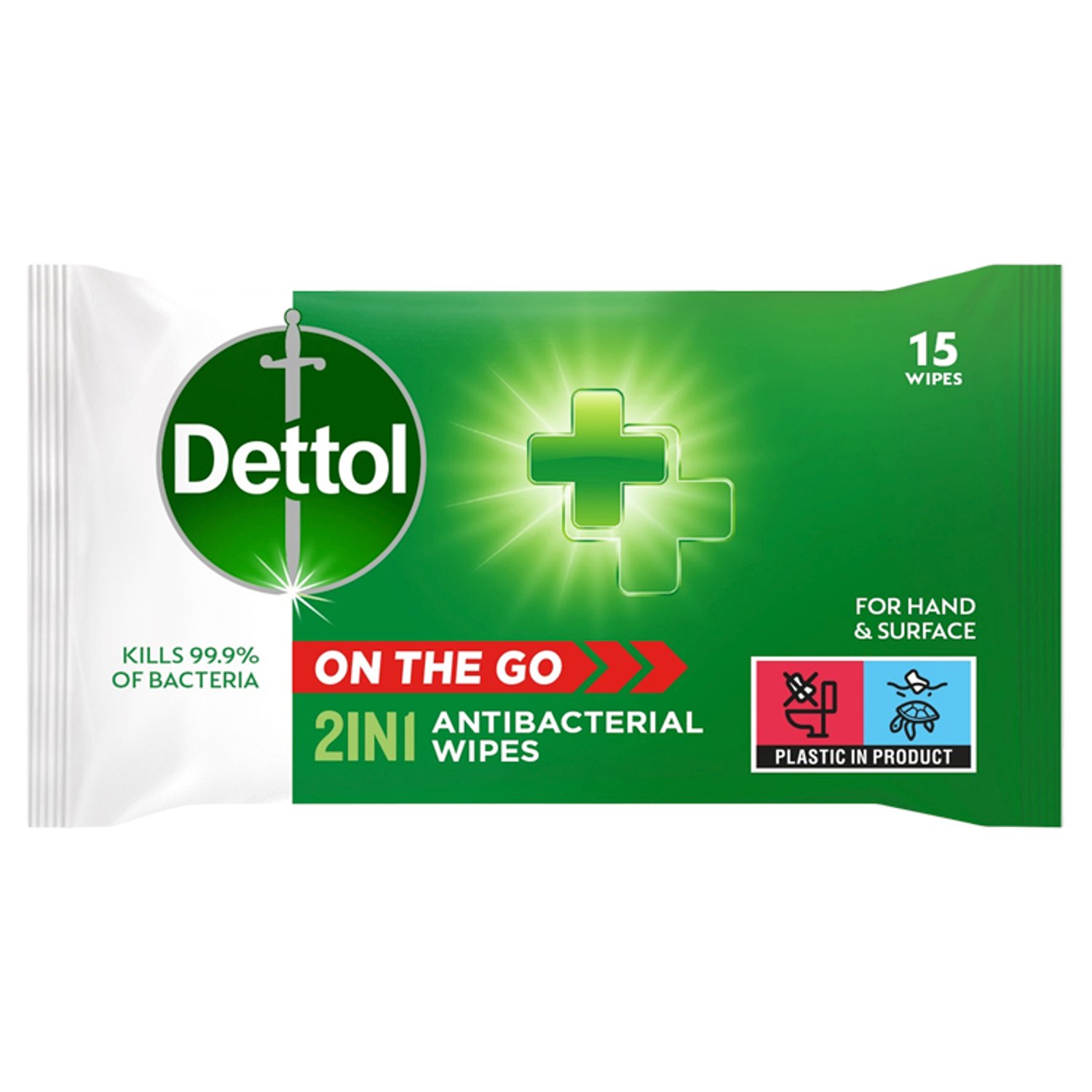 Dettol 2in1 Antibacterial Wipes 15s (15 Piece)