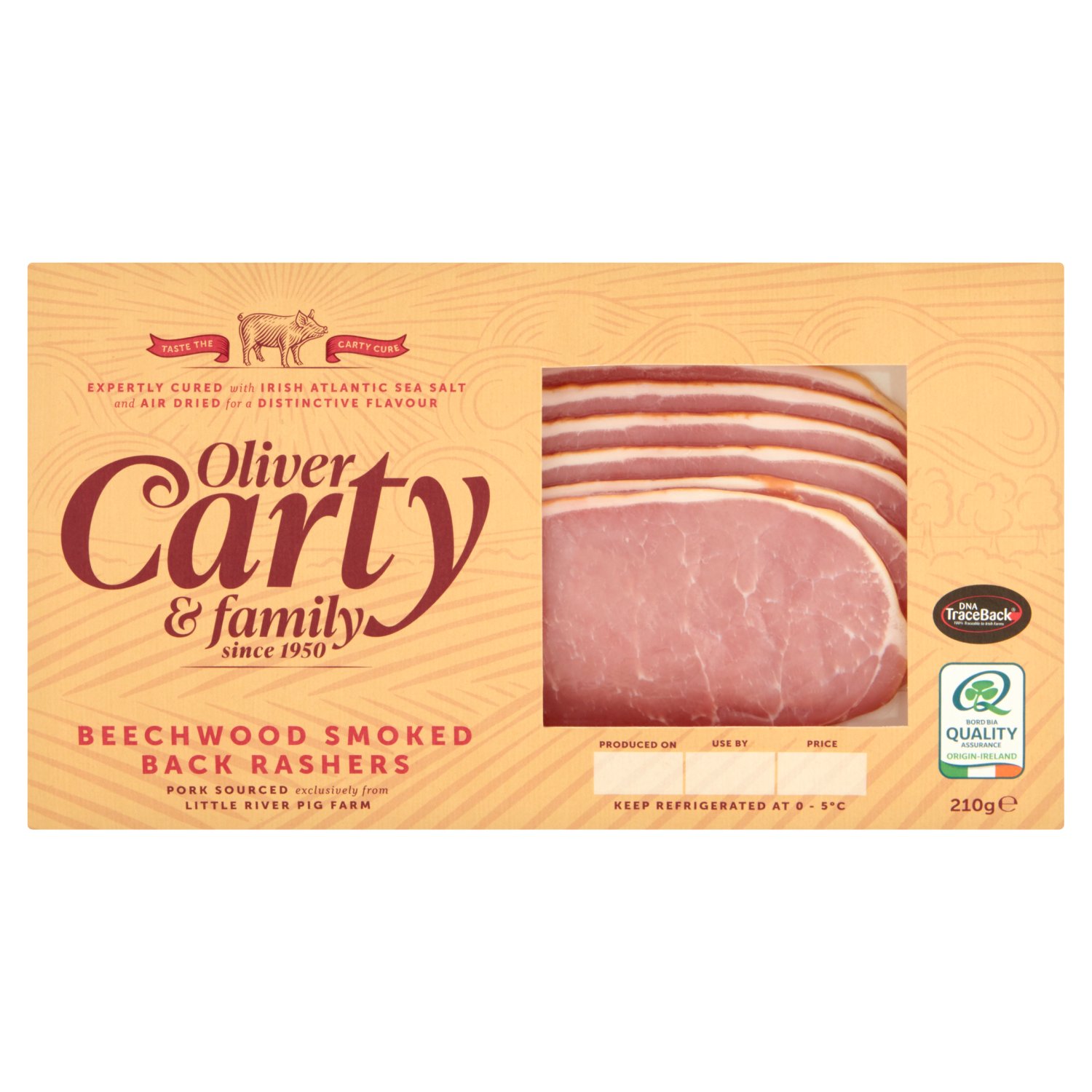 Oliver Carty and Family Smoked Air Dried Rasher with Atlantic Sea Salt (210 g)