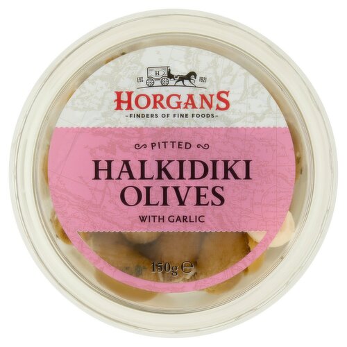 Horgans Halkidiki Green Olives With Garlic (150 g) - Storefront EN