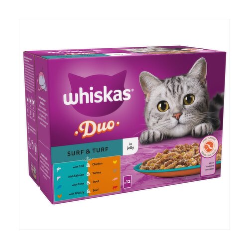 Whiskas Tasty Duo 1+ Surf & Turf In Jelly (1.02 kg)