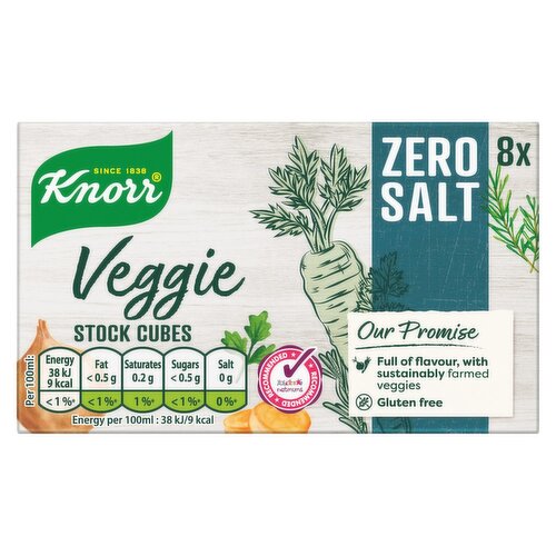 Knorr Vegetable Zero Salt Stock Cube 8 Pack (72 g)