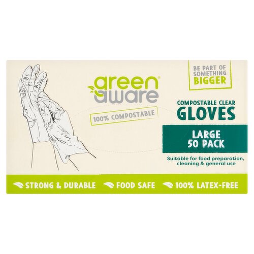 Green Aware Compostable Large Gloves (50 Piece)