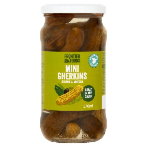 Frontier Foods Mini Gherkins In Brine & Vinegar 370ml (370 ml)