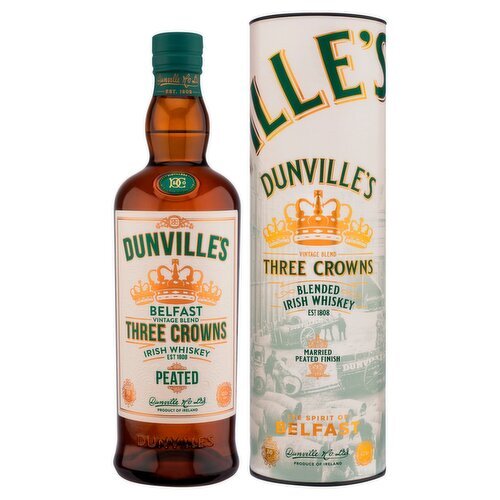 Dunville's Three Crowns Peated Irish Whiskey Gift Tube (70 cl)