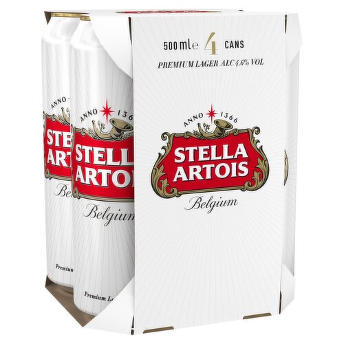 Stella Artois Can 4 Pack (500 ml)