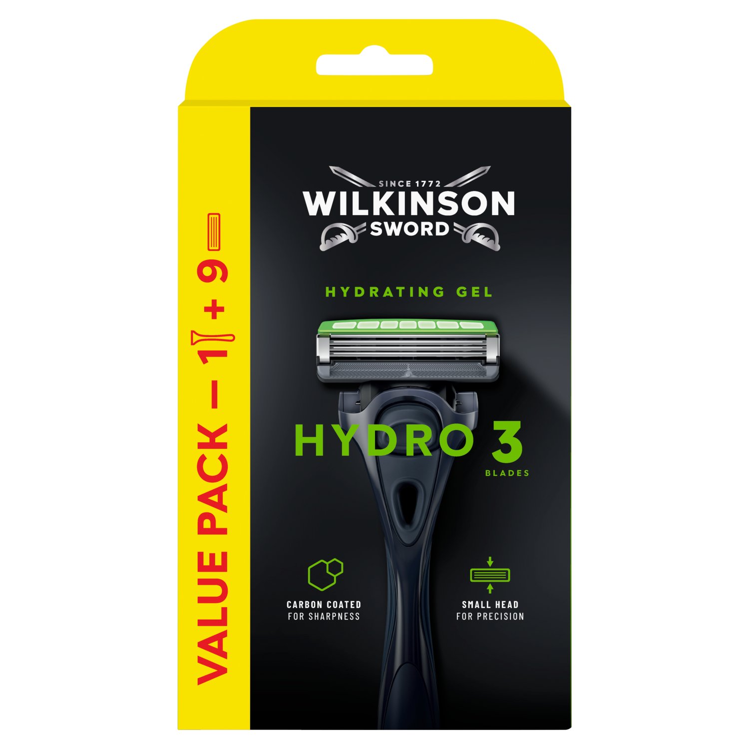 Wilkinson Sword Hydro 3 Value Pack Handle & 9 Blades (9 Piece) (9 Piece)