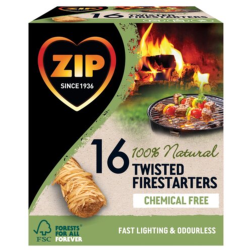 Zip Natural Twisted Firestarter 16 Pack (16 Pack)