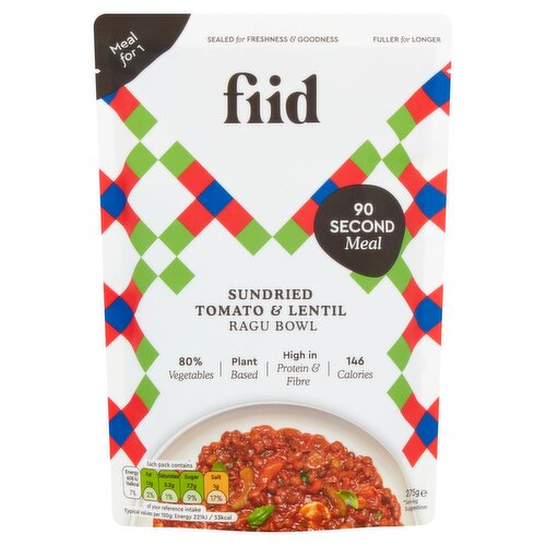 Fiid Rich Sundried Tomato & Lentil Ragu (275 g)